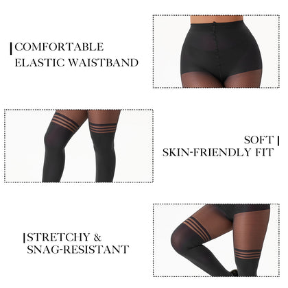 40D Shaping Tights for Women - High Waisted Tummy Control Pantyhose | Elegant Black High Stretch Stockings | Durable Slimming Hosiery for Work & Daily Wear
