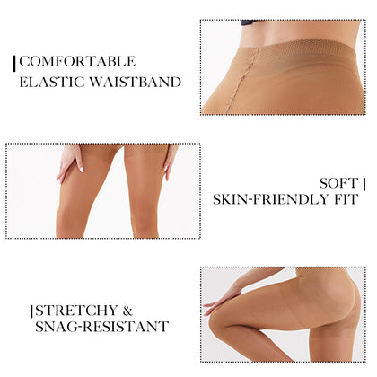 4 Pack Tummy Control Sheer Pantyhose for Women - High Waisted Slimming Shaping Tights - 40D Ultra Stretch Anti-Run Black Stockings - Daily Wear Hosiery
