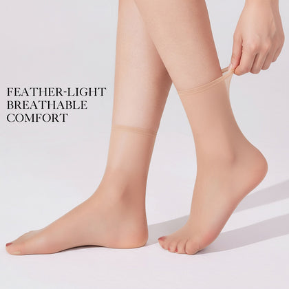 10-Pack Women’s Sheer No-Show Crystal Ankle Socks – Soft, Breathable, High Stretch Invisible Socks, Black One Size for Work, Casual & Everyday Wear
