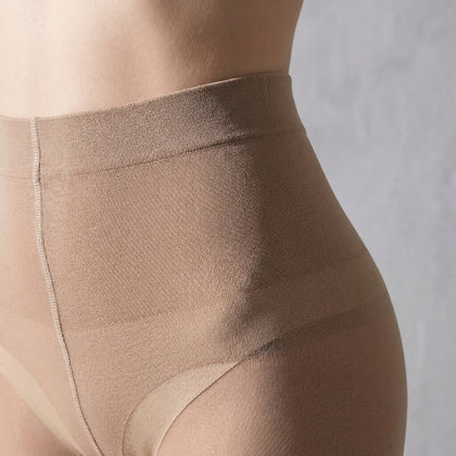 2-Pack Women's 20D Sheer Glossy Tights | High Shine Oil Finish Pantyhose | Ultra Thin Invisible Nude & Coffee Stockings | High Stretch Control Top for Events (Sizes S-XL)