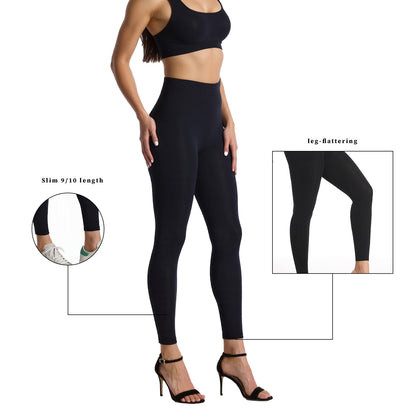 2-Pack Women's 70D Velvet Cropped Tights High Stretch Soft Opaque Capri Leggings Black for Work Casual Everyday Wear Breathable Fabric