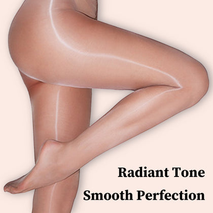 6-Pack Women's Glossy Sheer Tights - High Shine Oil Finish Pantyhose | Silky Smooth Nude & Coffee Tights | High Stretch, Run-Resistant, Comfortable Fit for Dates, Parties & Events (Sizes S-XL)