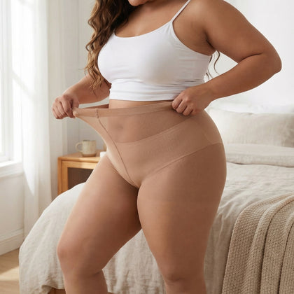 [XL-XXXXL] 4 Pairs Plus Size 20D Sheer Tights | Ultra Stretch Control Top Pantyhose | Black Nude Light Nude Stockings