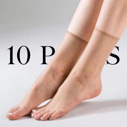 10-Pack Women’s Sheer No-Show Crystal Ankle Socks – Soft, Breathable, High Stretch Invisible Socks, Black One Size for Work, Casual & Everyday Wear