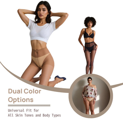 10-Pack Women's 20D Ultra Sheer Tights - Indestructible & Snag-Proof High Waist Pantyhose, Tummy Control, Super Stretchy Nylon Stockings for Work & Casual, 10 Pairs Bulk Set
