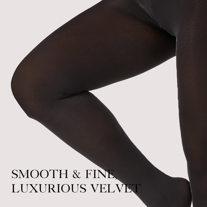 4PK Black Sheer Tights for Women, 80D High Stretch Snag Resistant Pantyhose, Snatched Waist Slimming Stockings, 4 Pack Run Resistant Daily Wear