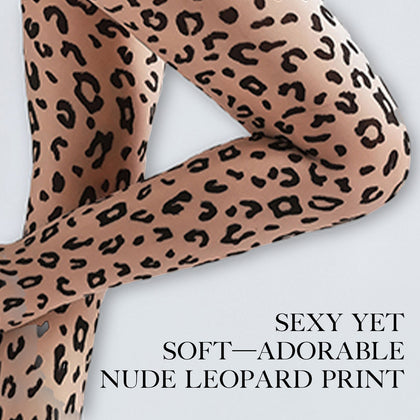 Leopard Jacquard Sheer Tights | 20D Snag-Resistant Pantyhose | Sexy Nude Animal Print Stockings for Women
