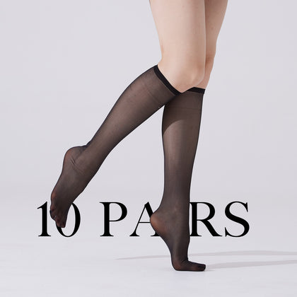 10-Pack Women's Sheer Crystal Crew Socks | Ultra Thin Glass Silk No-Show Socks | High Stretch Soft Hosiery | One Size for Work & Daily Wear