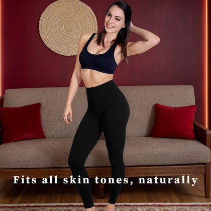 2-Pack Women's 70D Velvet Cropped Tights High Stretch Soft Opaque Capri Leggings Black for Work Casual Everyday Wear Breathable Fabric