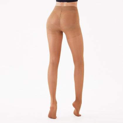 2-Pack 40D Control Top Tights - Core-Spun Black Pantyhose, Stretch Slimming S/M/L/XL