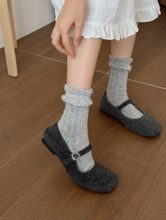 Ruffle Pointelle Crew Socks