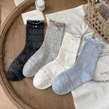 Swiss Dot Scallop Crew Socks