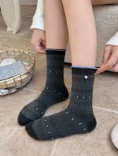 Swiss Dot Scallop Crew Socks
