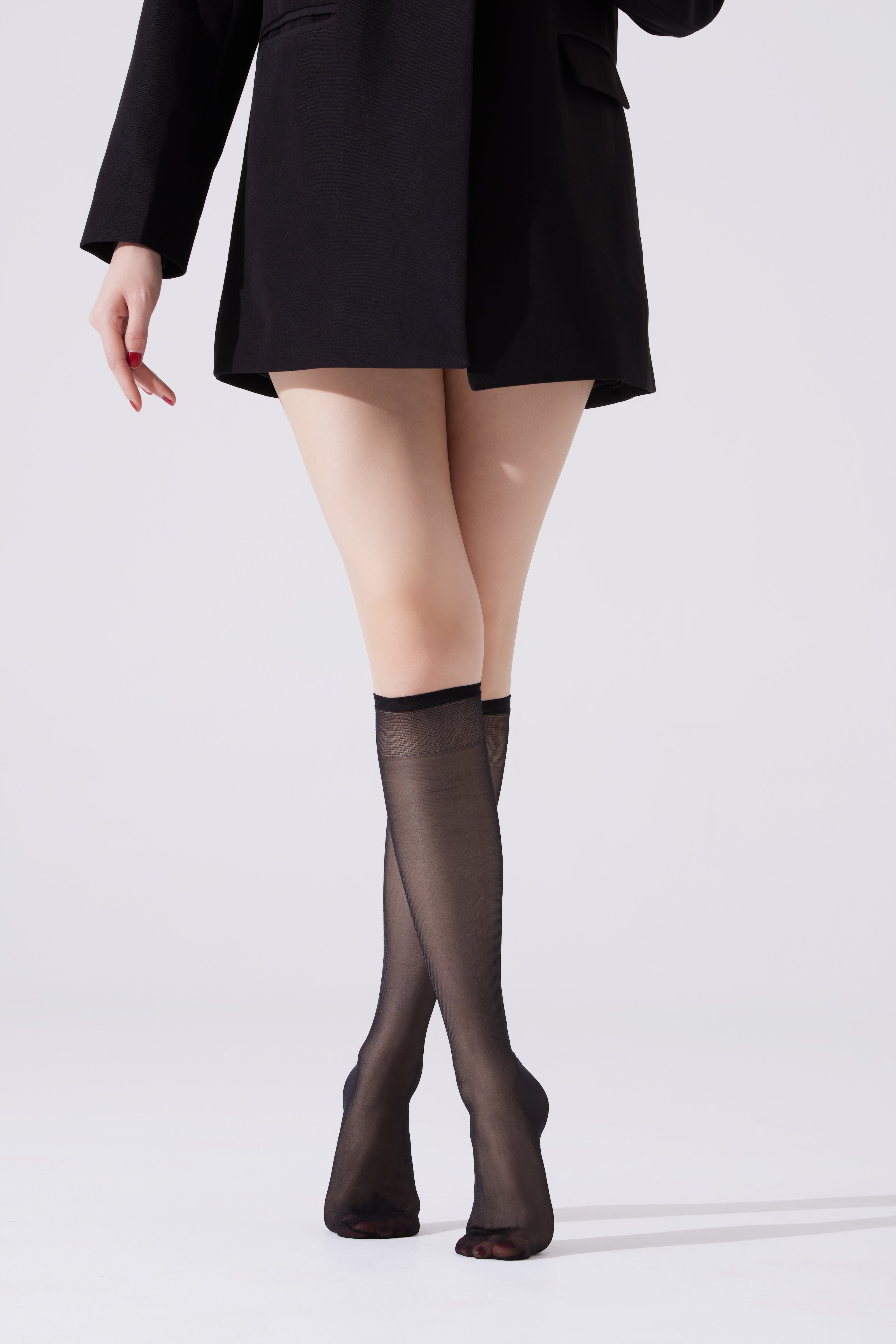 Soft neutral sheer tights styling