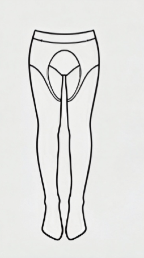 Open-crotch tights line drawing
