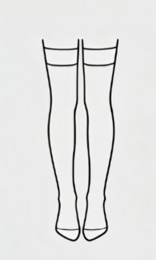 Over-knee tights line drawing