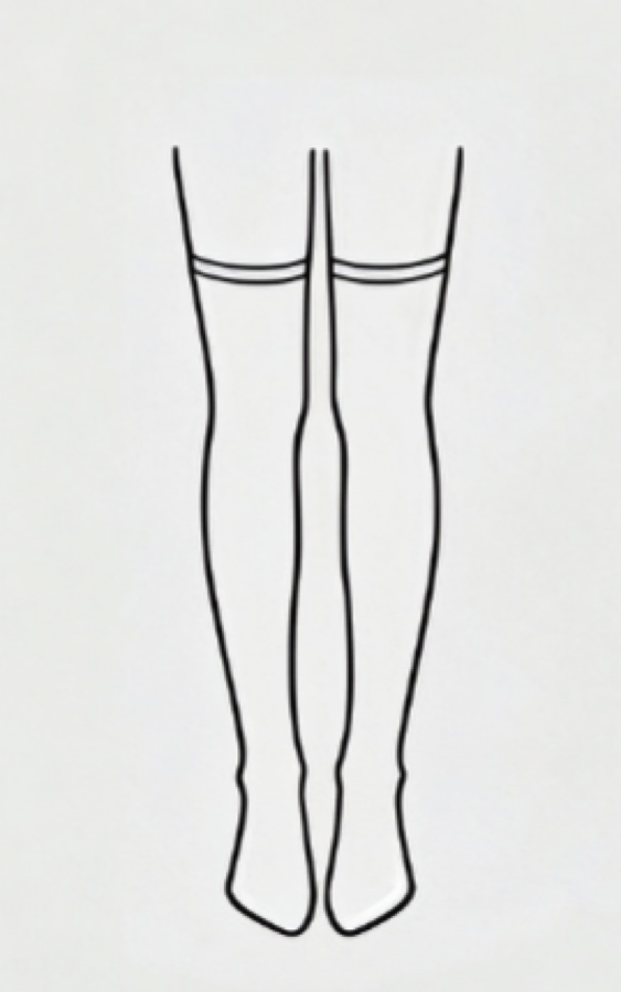 Thigh-high tights line drawing